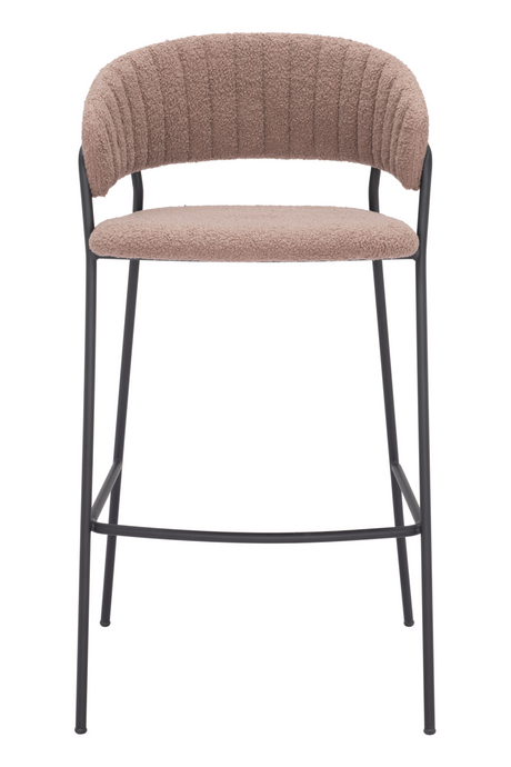 Brown Shearling Bar Stools (2) | OROA Modern Josephine | Oroa.com