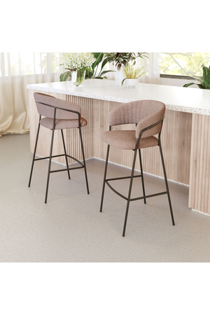 Brown Shearling Bar Stools (2) | OROA Modern Josephine | Oroa.com