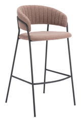Brown Shearling Bar Stools (2) | OROA Modern Josephine | Oroa.com