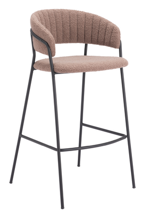 Brown Shearling Bar Stools (2) | OROA Modern Josephine | Oroa.com