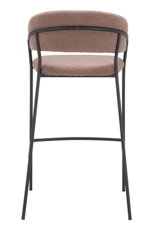 Brown Shearling Bar Stools (2) | OROA Modern Josephine | Oroa.com