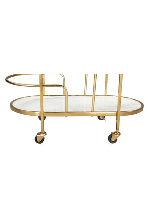 Gold Framed Oval Bar Cart | OROA Modern Antalya | Oroa.com
