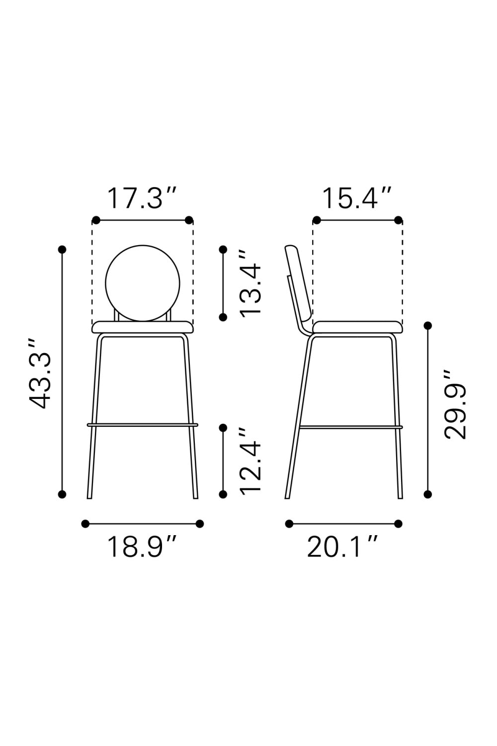 Green Velvet Bar Stools (2) | OROA Modern Odessa | Oroa.com
