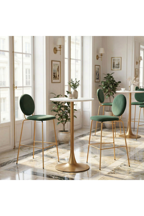 Green Velvet Bar Stools (2) | OROA Modern Odessa | Oroa.com