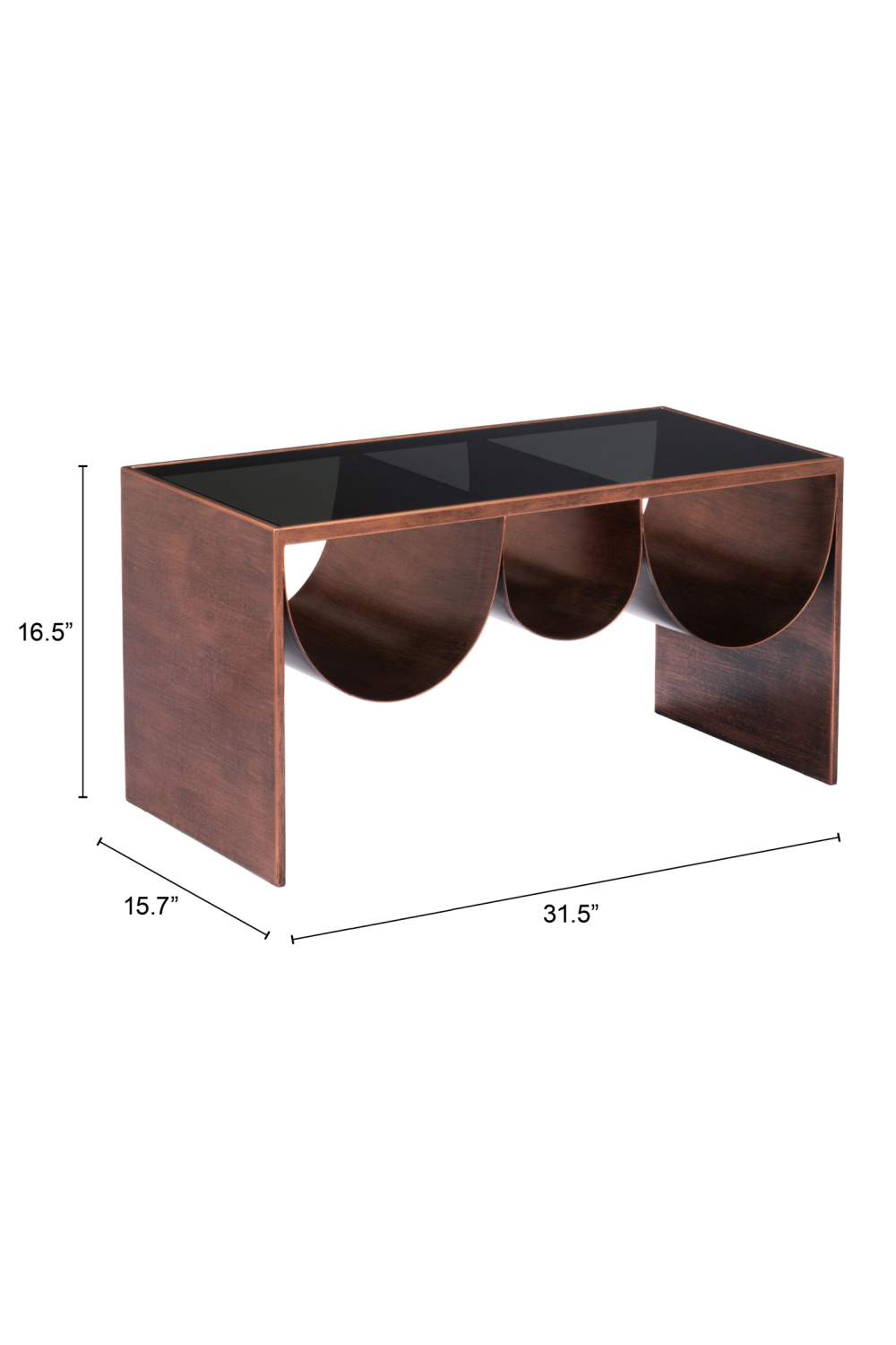 Rectangular Black Glass Coffee Table | OROA Modern Aveiro | Oroa.com