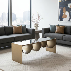   Brass-Framed Glass Coffee Table | Oroa.com