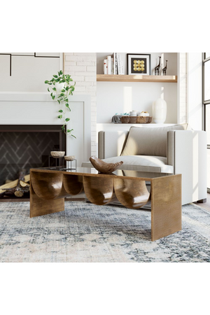 Brass-Framed Glass Coffee Table | OROA Modern Reed | Oroa.com