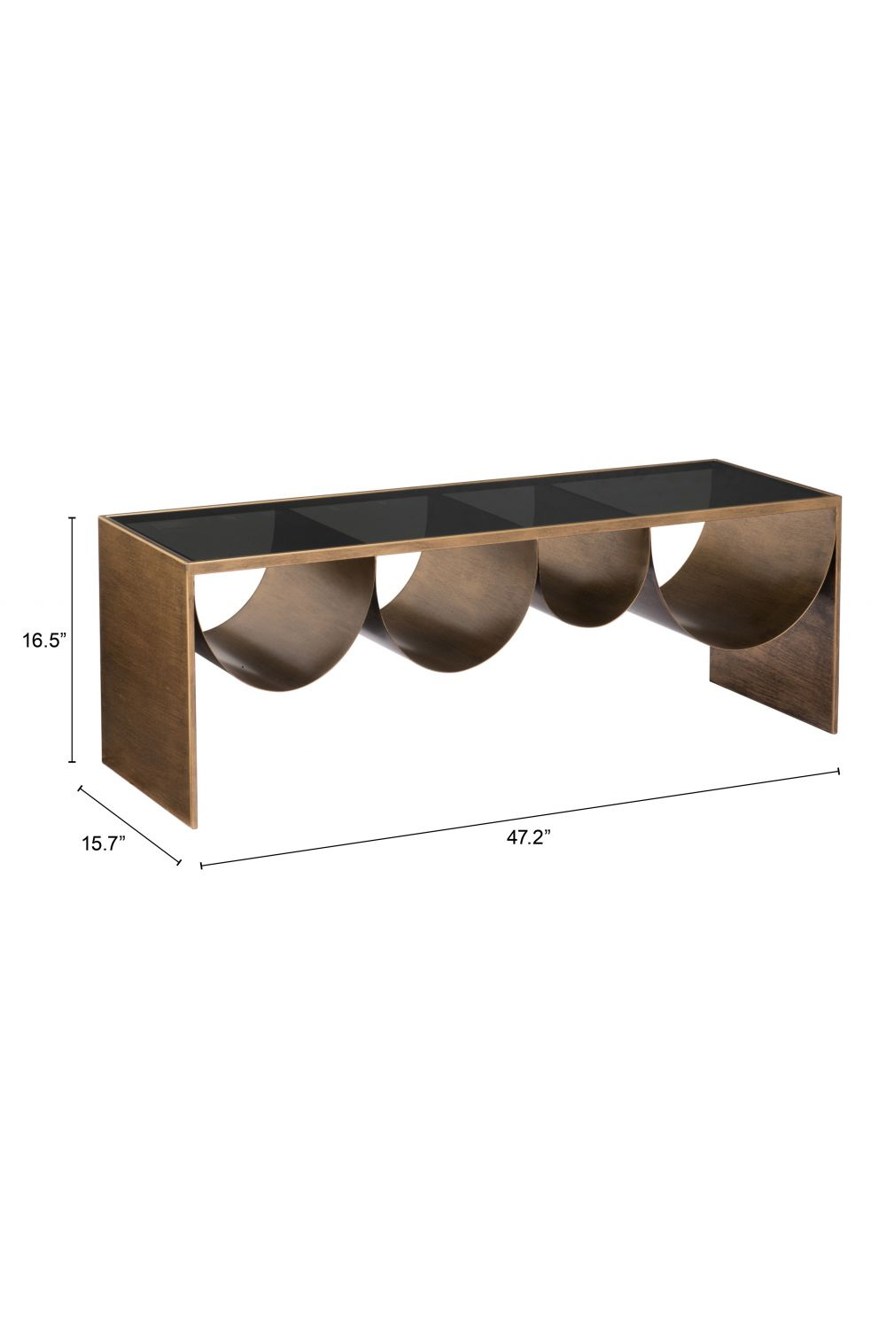 Brass-Framed Glass Coffee Table | OROA Modern Reed | Oroa.com