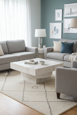 Whitewashed Mango Wood Coffee Table | OROA Modern Trani