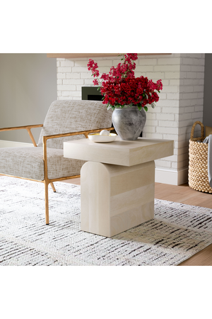Whitewashed Mango Wood Side Table | OROA Modern Kiel | Oroa.com