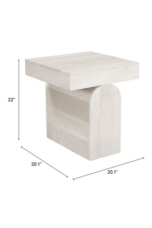 Whitewashed Mango Wood Side Table | OROA Modern Kiel | Oroa.com