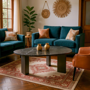 Organic-Shaped Marble Coffee Table | OROA Modern Aberdeen