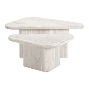   Whitewashed Acacia Coffee Table Set | Oroa.com