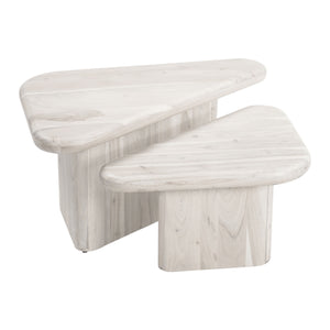   Whitewashed Acacia Coffee Table Set | Oroa.com