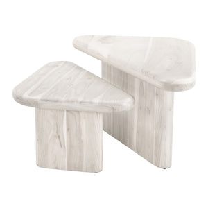   Whitewashed Acacia Coffee Table Set | Oroa.com