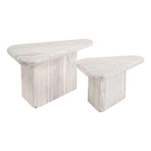  Whitewashed Acacia Coffee Table Set | Oroa.com