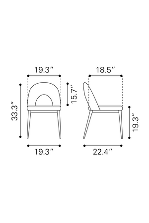Velvet Dining Chairs (2) | OROA Modern Menlo | Oroa.com