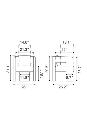 Gray Curved Dining Chair | OROA Modern Melilla | Oroa.com