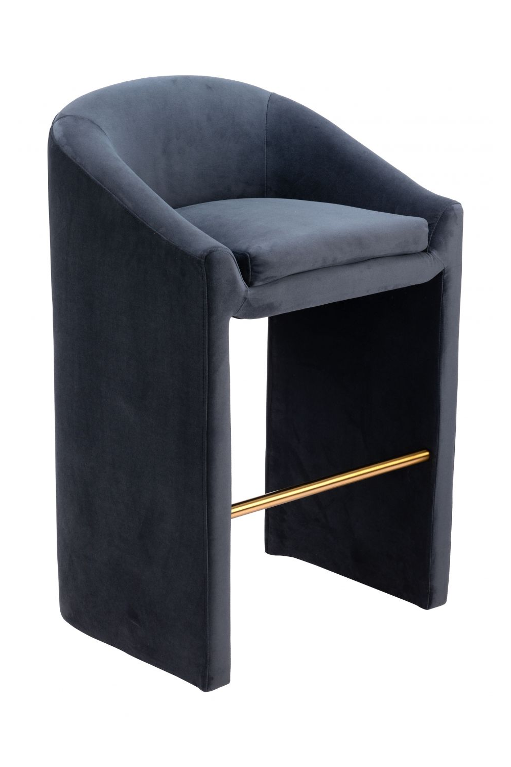 Dark Gray Velvet Bar Stool | OROA Modern Emas | Oroa.com