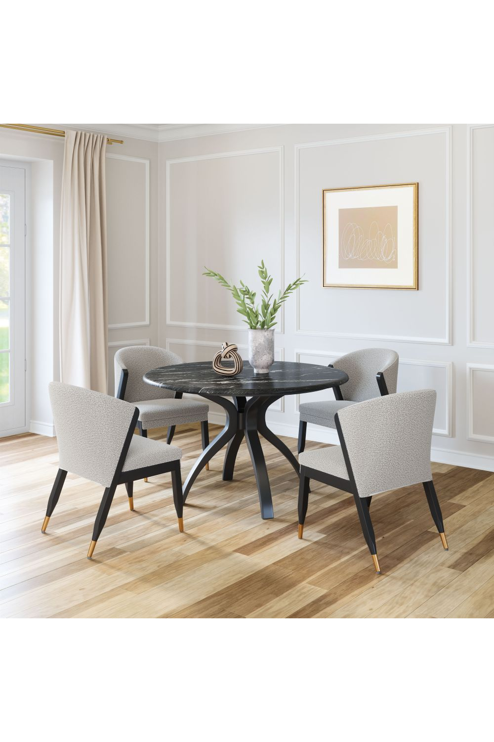 Light Gray Curved Dining Chair | OROA Modern Pula | Oroa.com