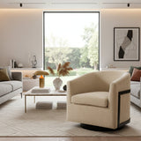 Golden Beige Swivel Chair | OROA Modern Hanko