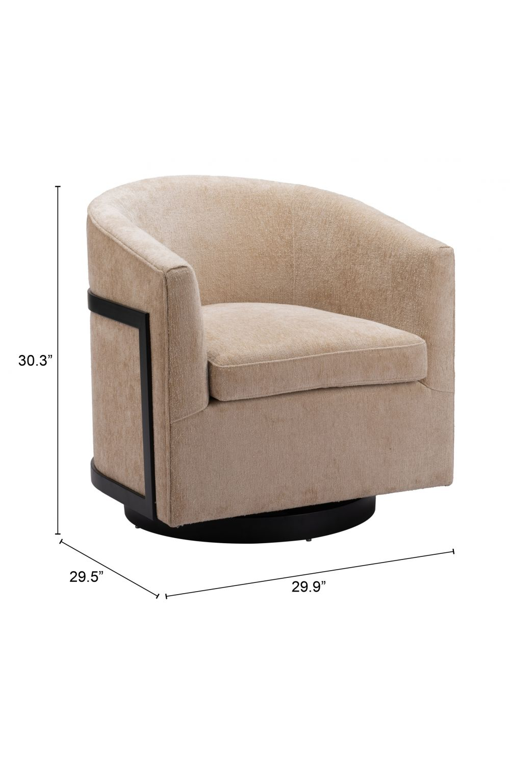 Golden Beige Swivel Chair | OROA Modern Hanko | Oroa.com