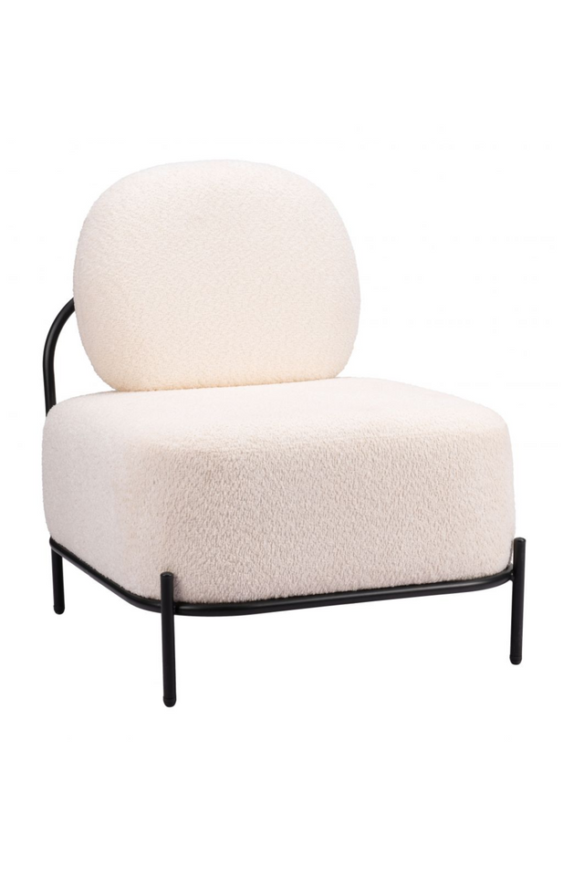 White Teddy Fabric Accent Chair | OROA Modern Arendal | Oroa.com