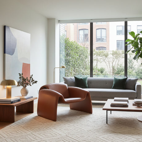 Leather Contemporary Accent Chair | OROA Modern Horten | Oroa.com