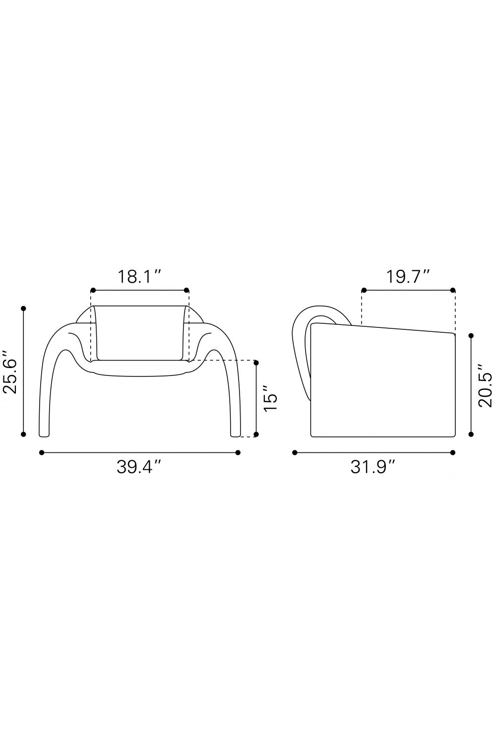 Velvet Contemporary Accent Chair | OROA Modern Horten | Oroa.com