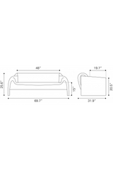 Red Velvet Sofa | OROA Modern Horten | Oroa.com