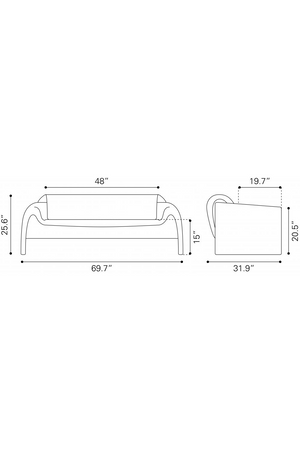 Red Velvet Sofa | OROA Modern Horten | Oroa.com