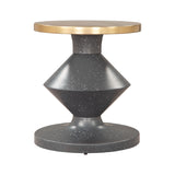 Black Geometrical Base Side Table – Litar – angled view