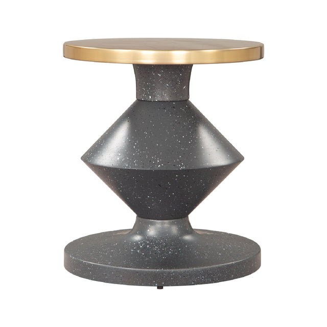 Black Geometrical Base Side Table – Litar – angled view