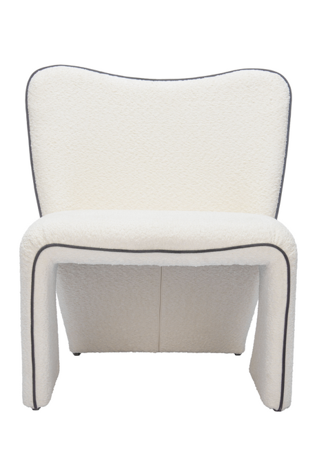 White Accent Chair with Piping | OROA Modern Novo | Oroa.com