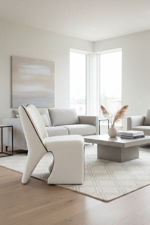 White Accent Chair with Piping | OROA Modern Novo