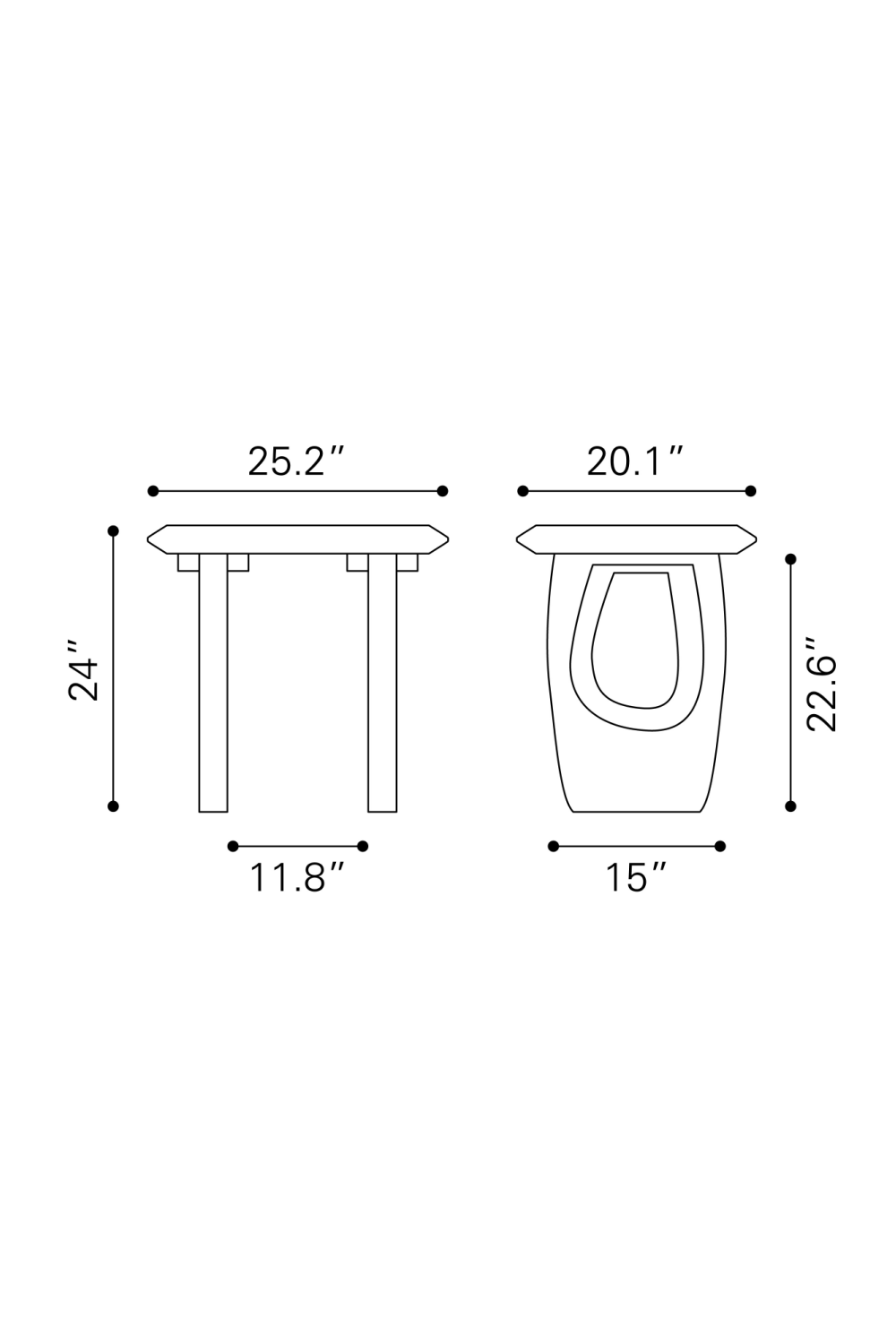 Black Acacia Wood Accent Table | OROA Modern Arasan | Oroa.com