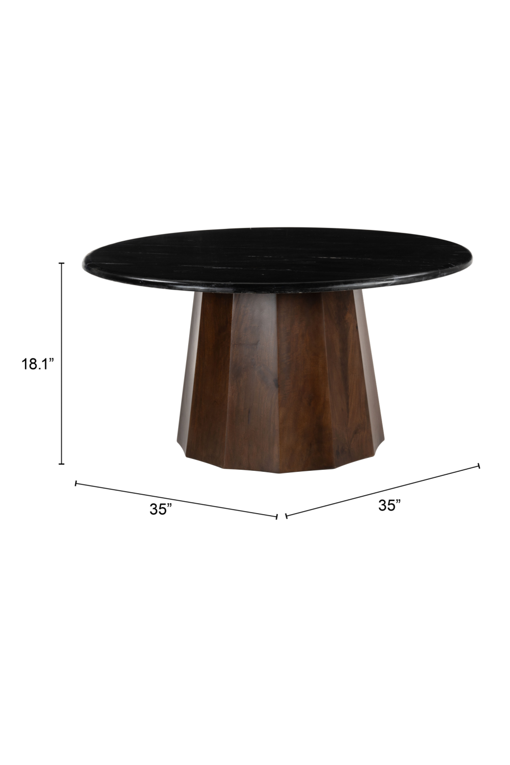 Black Marble Round Coffee Table | OROA Modern Aipe | Oroa.com