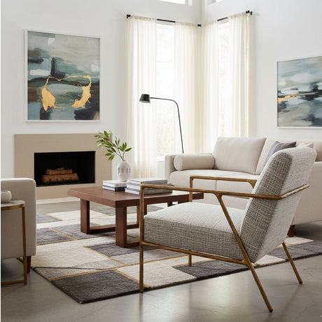 Steel-Framed Beige Lounge Chair | OROA Modern Norrebro | Oroa.com