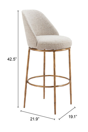 Beige Swivel Bar Stool | OROA Modern Nordhavn | Oroa.com