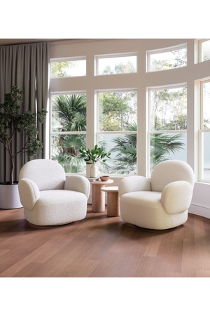 White Shearling Swivel Chair | OROA Modern Pilka | Oroa.com