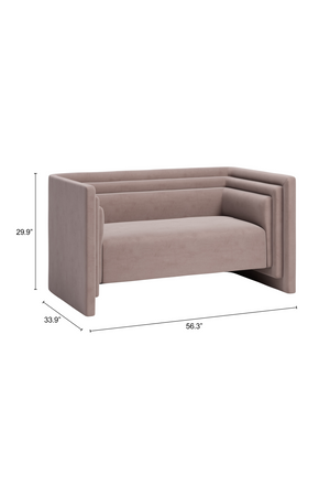 Taupe Velvet Loveseat | OROA Modern Trippel | Oroa.com