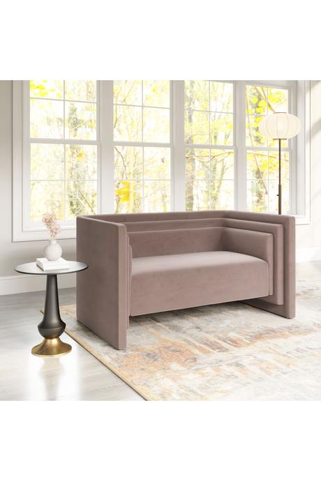 Taupe Velvet Loveseat | OROA Modern Trippel | Oroa.com