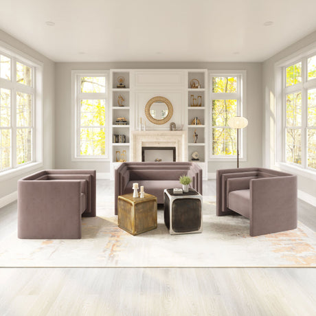 Taupe Velvet Loveseat | OROA Modern Trippel