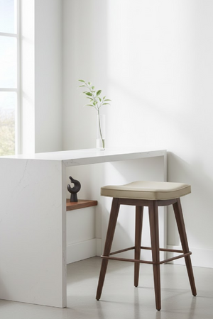 Beige Leather Seat Counter Stools (2) | OROA Modern Divat