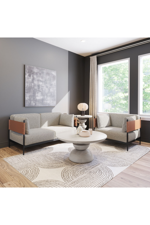 Gray Textured Fabric Loveseat | OROA Modern Stirbe |  Oroa.com