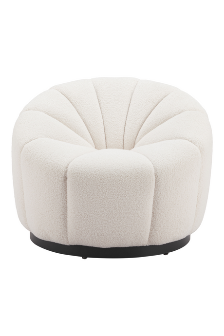 Cream Shearling Accent Chair | OROA Modern Bhutan | Oroa.com