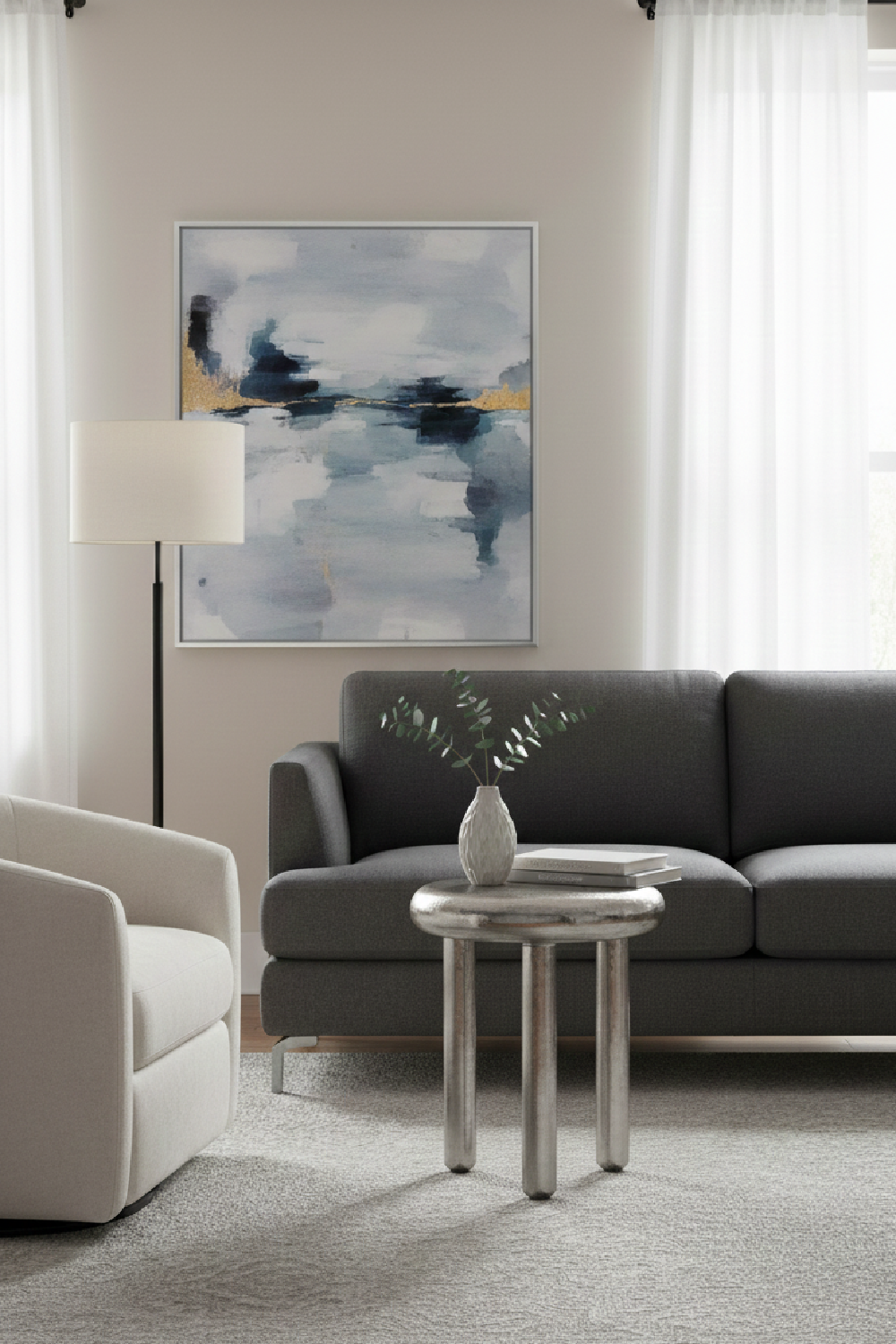 Silver Round Side Table | OROA Modern Arian | Oroa.com