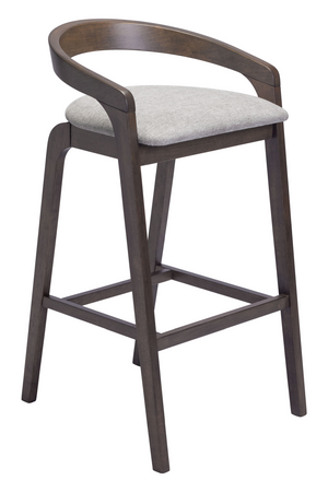 Gray Padded Seat Bar Stools (2) | OROA Modern Troy | Oroa.com
