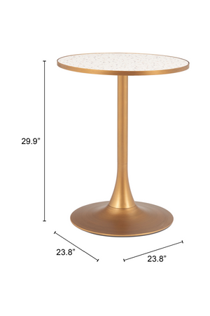 Gold Metal Pedestal Bar Table | OROA Modern Bite | Oroa.com