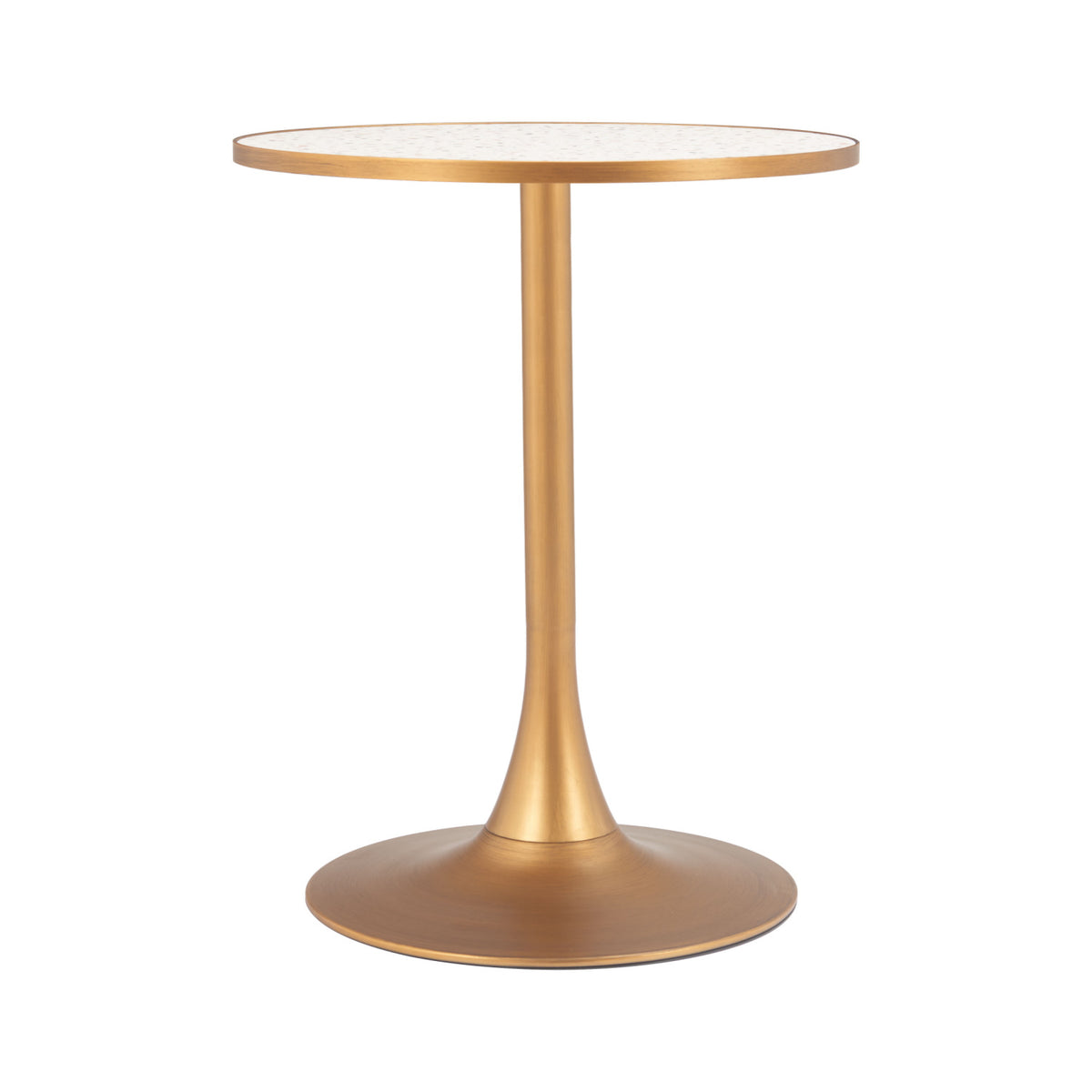 Gold Metal Pedestal Bar Table | OROA Modern Bite | Oroa.com